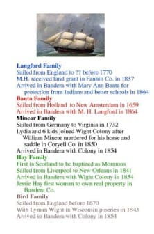 A page of information about family members.